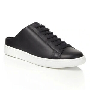 Vince Varley Backless Slip-On Sneakers Black Leather comfort Comfy Size 9.5 US